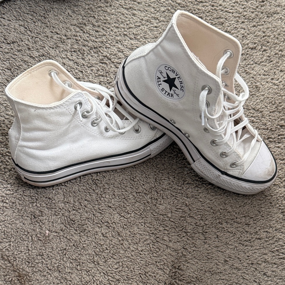 Converse White High Top Canvas Sneakers
